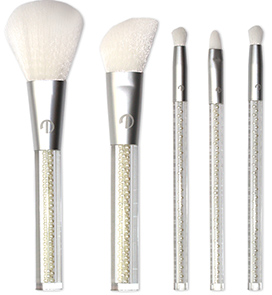 makeup brushes with pearl filled handles