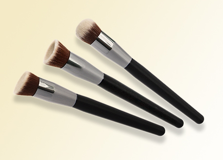 foundation cosmetic brushes silver and black