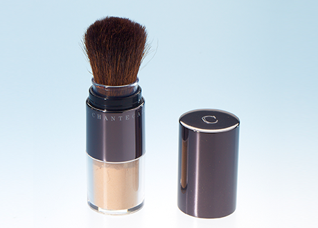 powder cosmetic container with brush