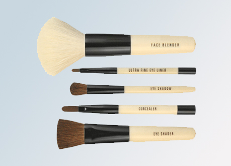 makeup brush collection with white handles