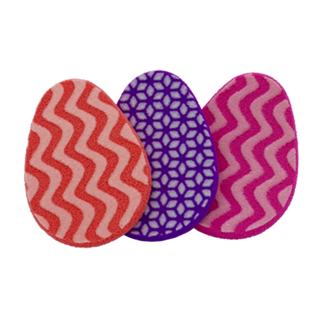Multi-colored flocked sponges