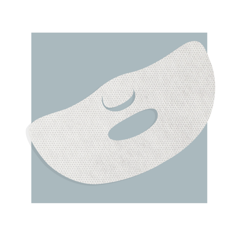 Partial non-woven white face mask for the nose and chin area