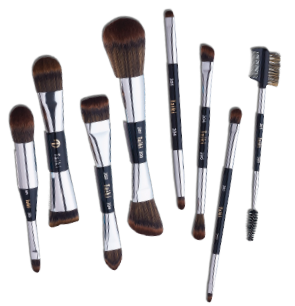 Dual ended makeup brushes.